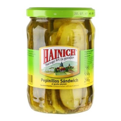 PEPINILLO LAMINADO SANDW HAINICH 530 GR PEPINILLO LAMINADO SANDW HAINICH 530 GR
