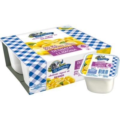 LA FAGEDA YOGUR DESNATADO LIMON 4x125 GR LA FAGEDA YOGUR DESNATADO LIMON 4x125 GR