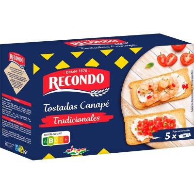 TOSTA CANAPE 200 GR CUADRADA TOSTA MELBA RECONDO