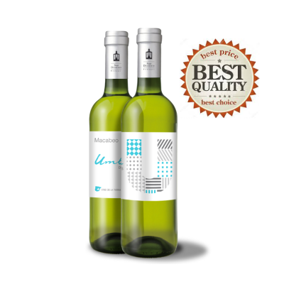 VINO BLANCO MACABEO UMBRIA DE LAS VIÑAS 750ML.