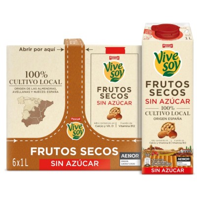 VIVESOY EDGE FRUTOS SECOS PLUS S/AZUCAR 1LITRO