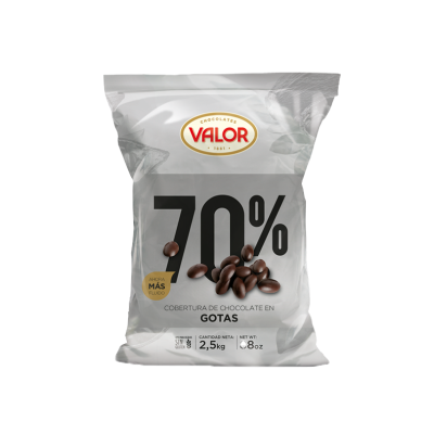 COBERT. CHOCO 70% GOTAS VALOR 2.5KG