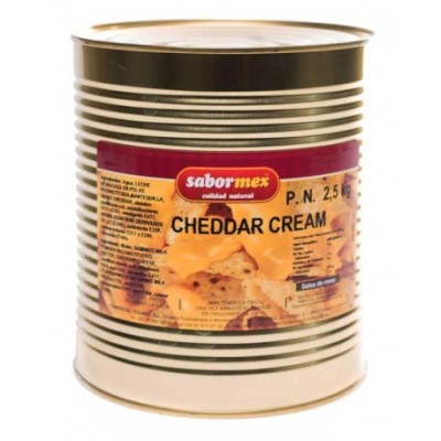 SABORMEX CREMA CHEDDAR 2.5 LATA SIN GLUTEN